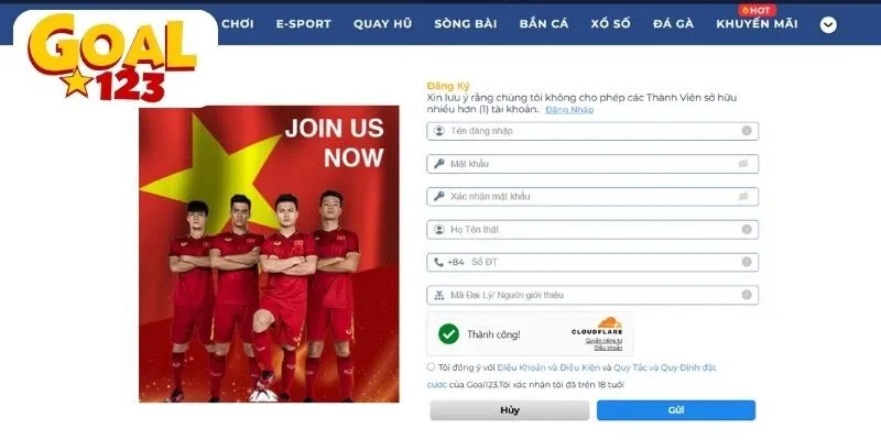Hướng dẫn Đăng ký Goal123